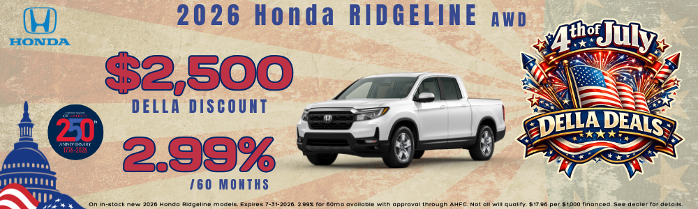 2026 Honda Ridgeline Sale at DELLA Honda in Plattsburgh