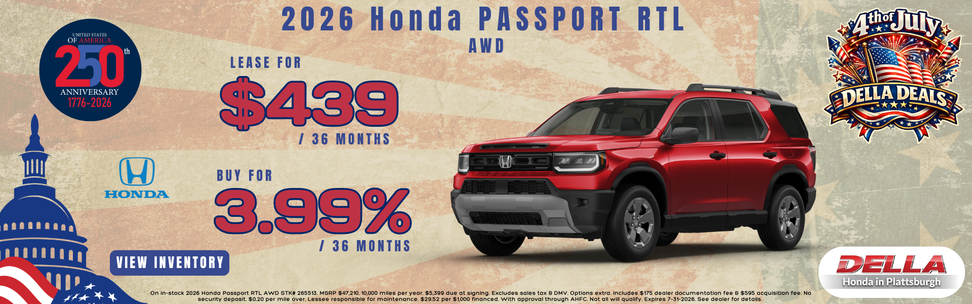 2026 Honda Passport for sale in Plattsburgh