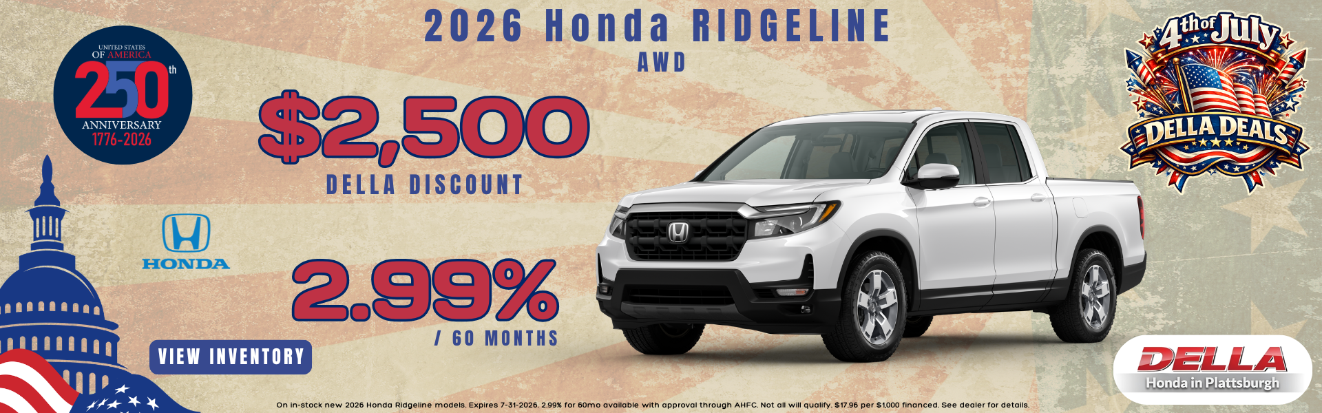 2026 Honda Ridgeline for sale in Plattsburgh