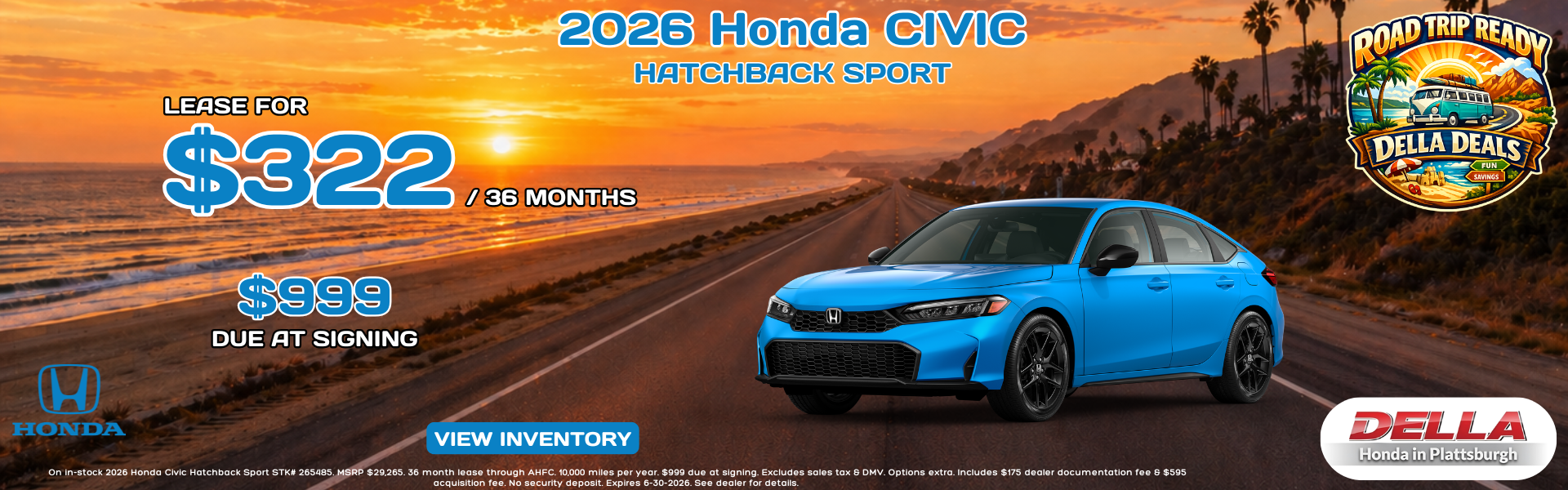 2026 Honda Civic for sale in Plattsburgh