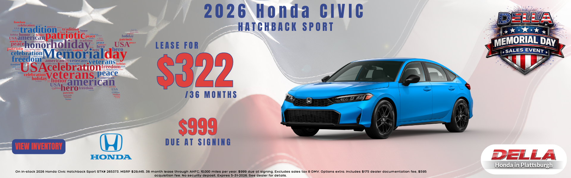 2026 Honda Civic for sale in Plattsburgh
