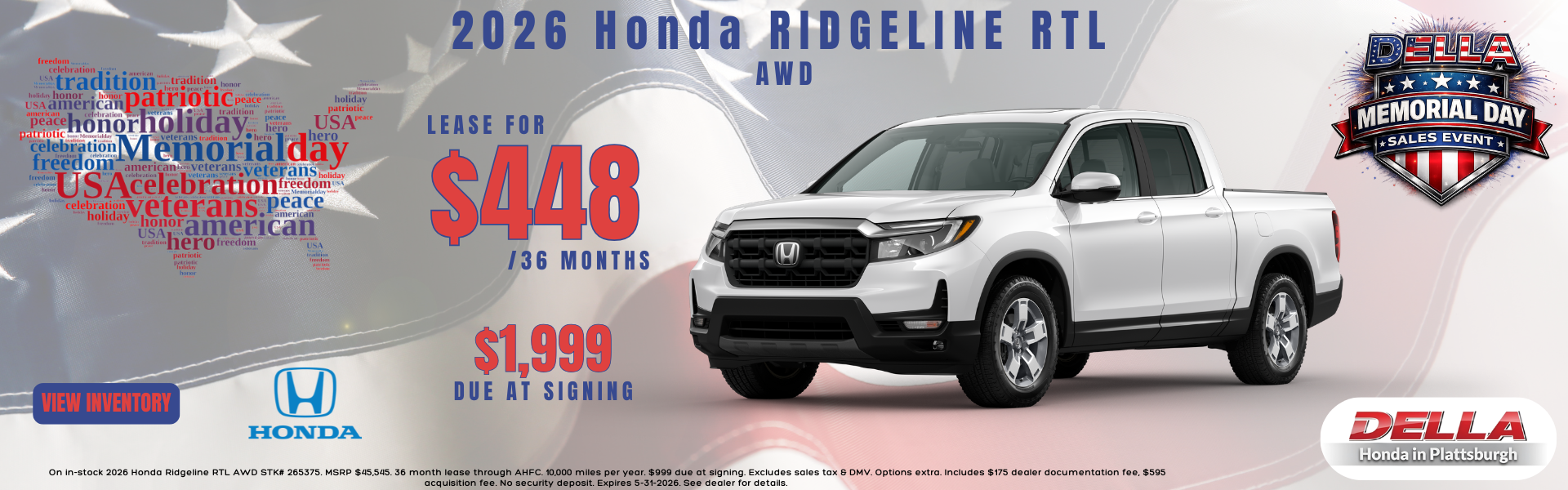 2026 Honda Ridgeline for sale in Plattsburgh