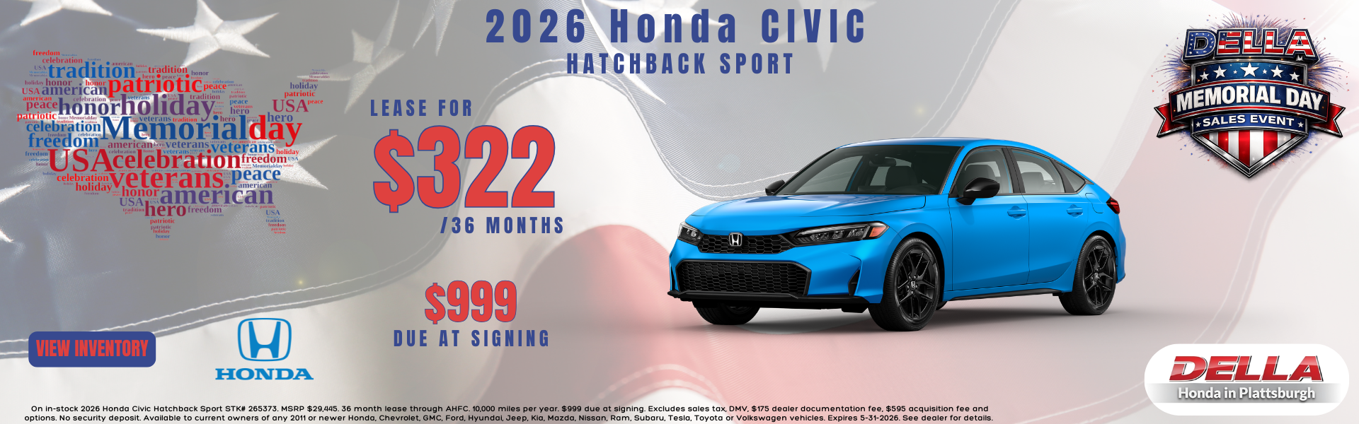 2026 Honda Civic for sale in Plattsburgh