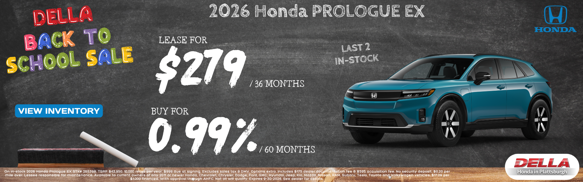 2026 Honda Prologue Sale at DELLA Honda in Plattsburgh