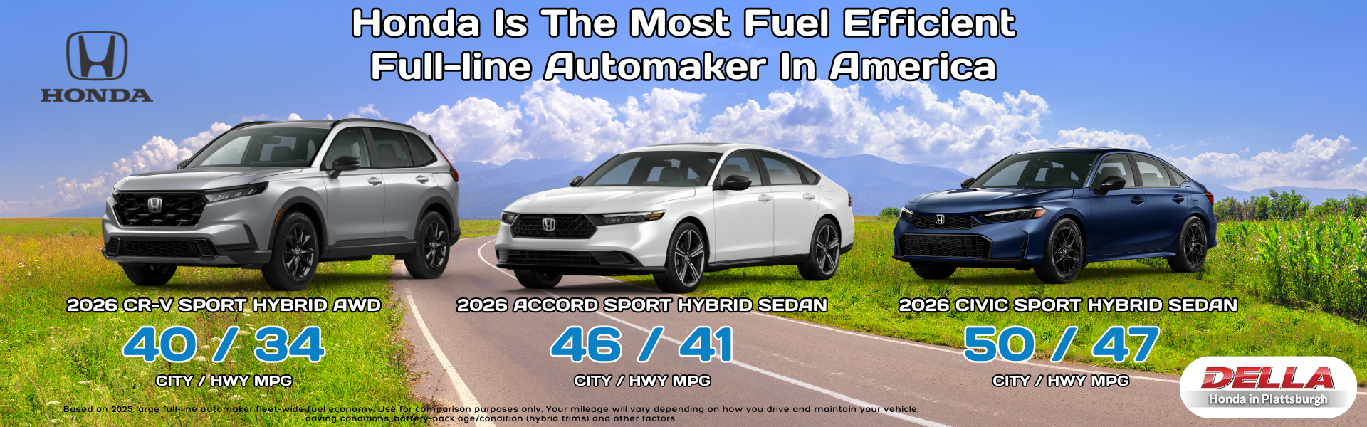 Fuel Efficient Honda models at DELLA Honda
