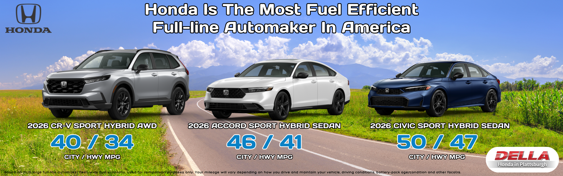 Fuel Efficient Honda models at DELLA Honda